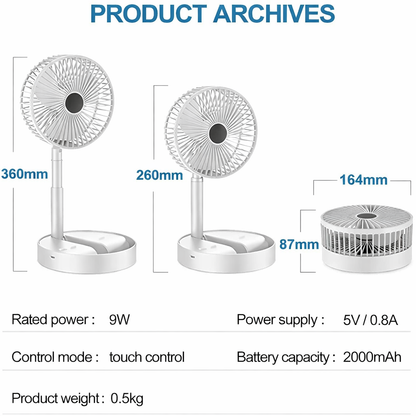 Portable USB Rechargeable Mini Desk Fan