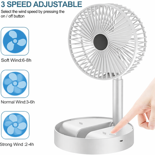 Portable USB Rechargeable Mini Desk Fan