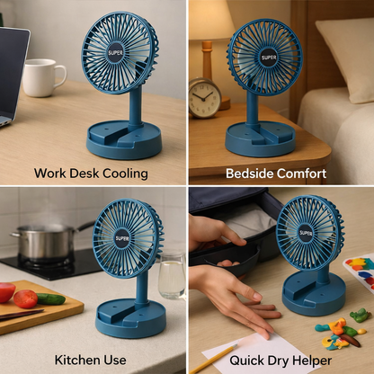 Portable USB Rechargeable Mini Desk Fan